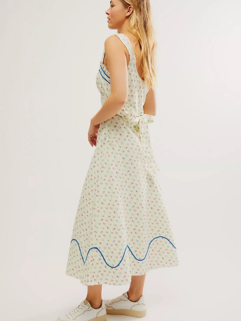 Free people sweet hearts midi floral tie back dress XS - Picture 6 of 12